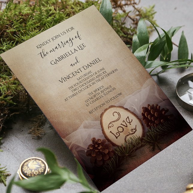 Rustic Pines Woods Wedding Invitation (Creator Uploaded)