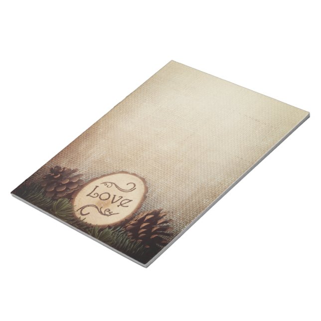 Rustic Pines Woods Wedding Notepad (Angled)