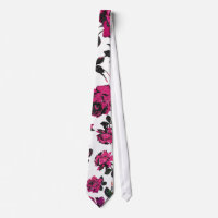 Rustic Pink and Black Stem Rose Pattern