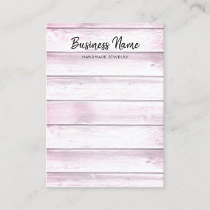 Rustic Pink Barn Wood Earring Jewellery Display Business Card