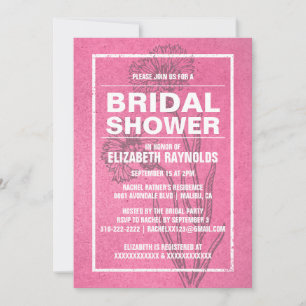 Rustic Pink Bridal Shower Invitations