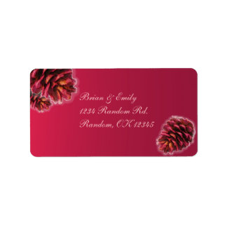 Rustic pink brown pine cone custom address labels