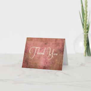Rustic Pink & Burlap Vintage Thank You 1 Card