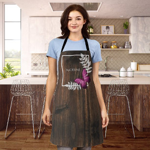Rustic Pink Butterfly Personalised Apron