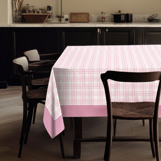 Rustic Pink Check Tablecloth Cottage Dining (Rustic Pink Check Tablecloth Cottage Dining)