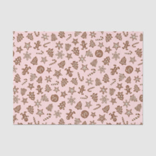 Rustic Pink Christmas Cookies Pattern Tissue Paper