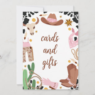 Rustic Pink First Rodeo Birthday Menu Sign Card