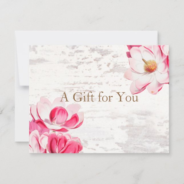  Rustic Pink Floral Magnolia Weathered Wood (Front)