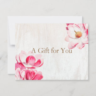  Rustic Pink Floral Magnolia Weathered Wood