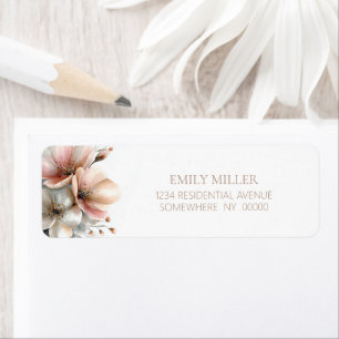 Rustic Pink Floral Return Address Label