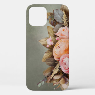 Rustic Pink Floral Vintage iPhone 12 Case