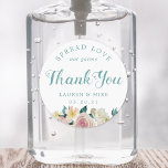 Rustic Pink Floral Wedding Favour Hand Sanitizer Classic Round Sticker<br><div class="desc">Custom-designed bridal shower/wedding party hand sanitizer favour labels/stickers featuring "spread love not germs" with blush pink watercolor rose bouquet design.</div>