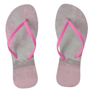 Rustic Pink Grey Mallow Abstract Trendy Art Nr42 Jandals
