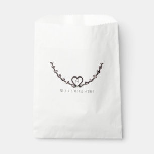 Rustic Pink Heart Vine Bridal Shower Custom Favour Bags