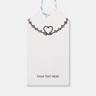 Rustic Pink Heart Vine Bridal Shower Party Favour Gift Tags