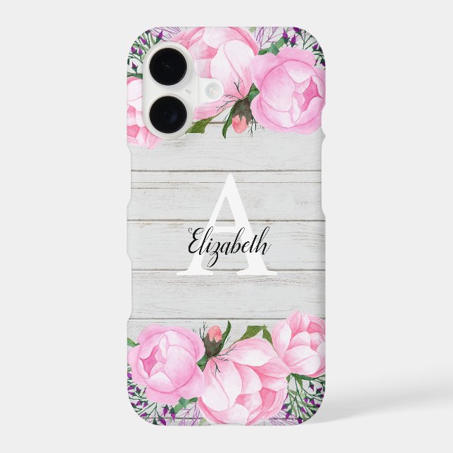 Rustic Pink Peony | Monogram (Back)