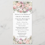 Rustic Pink RoseFloral Wedding Programme<br><div class="desc">A beautiful template for the DIY wedding. A lush border of blush pink roses along with white hydrangea flowers and  sage green leaves line the top and bottom of this wedding program. You can use it to describe your own wedding ceremony and wedding party.</div>