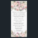 Rustic Pink RoseFloral Wedding Programme<br><div class="desc">A beautiful template for the DIY wedding. A lush border of blush pink roses along with white hydrangea flowers and  sage green leaves line the top and bottom of this wedding program. You can use it to describe your own wedding ceremony and wedding party.</div>
