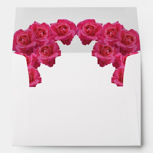 Rustic Pink Roses 5x7 Wedding Invitation  Envelope (Back (Bottom))