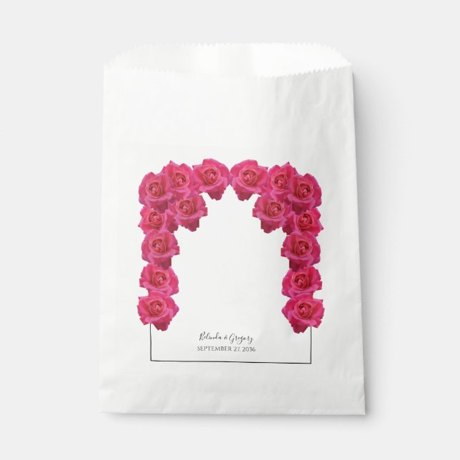 Rustic Pink Roses Wedding  Favour Bags (Front)