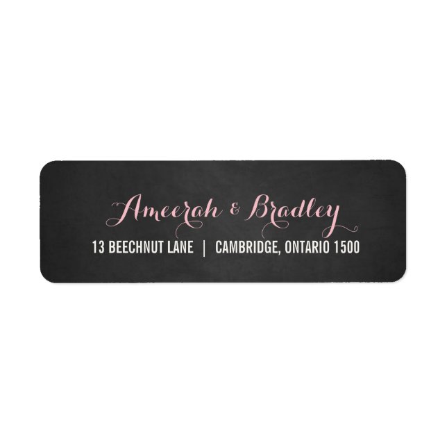 Rustic Pink Script Wedding Address Label (Front)