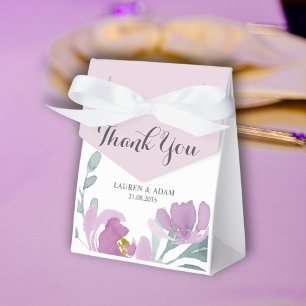 Rustic Pink Watercolor Floral Wedding  Favour Box