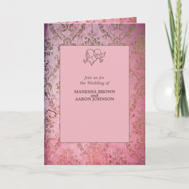 Rustic Pink - Wedding Invitation (Front)