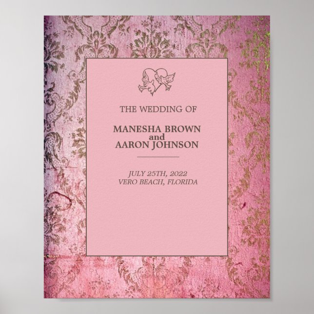 RUSTIC PINK - Wedding Poster (Front)