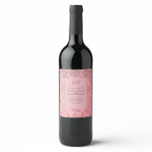 RUSTIC PINK - Wedding Wine Label