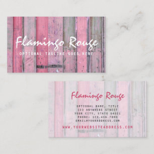 Rustic Pink Wood Vintage & Boho Chic Boutique Business Card