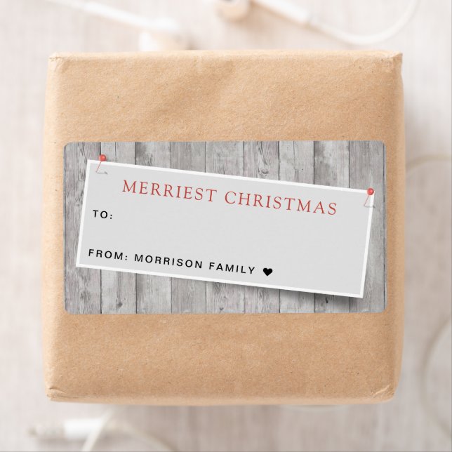 Rustic Pinned Christmas Holiday Season To and From (Insitu)