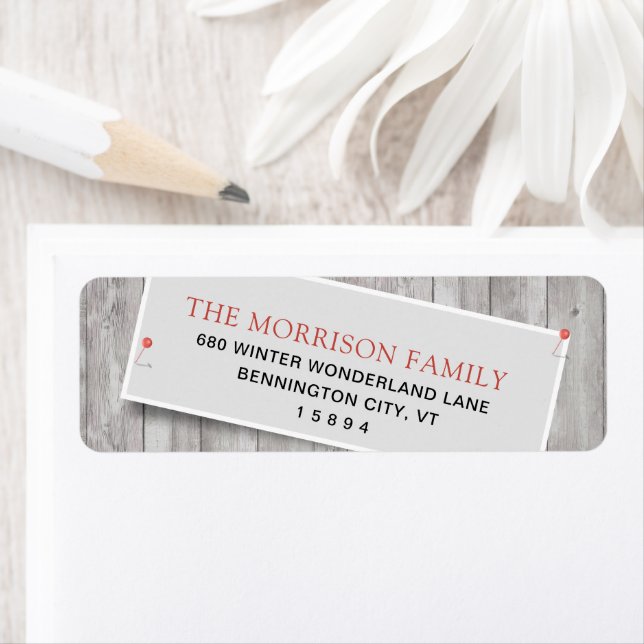 Rustic Pinned Return Address (Insitu)