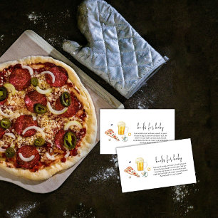 Rustic Pizza Beers Pacifier Books For Baby Shower Enclosure Card