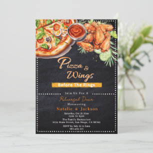 Rustic Pizza & Wings Before The Rings Rehearsal Invitation