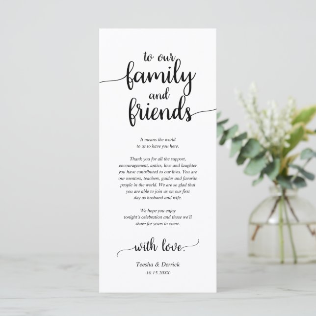 Rustic Place Setting Dinner Party Thank You Card (Standing Front)