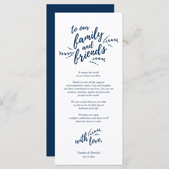Rustic Place Setting Dinner Party Thank You Card (Front/Back)