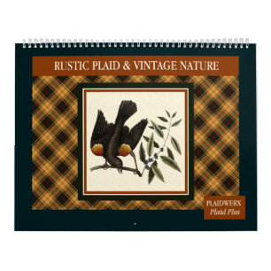 Rustic Plaid and Vintage Nature 2026 Calendar