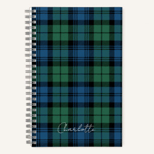Rustic Plaid Campbell Green Blue Tartan Notebook