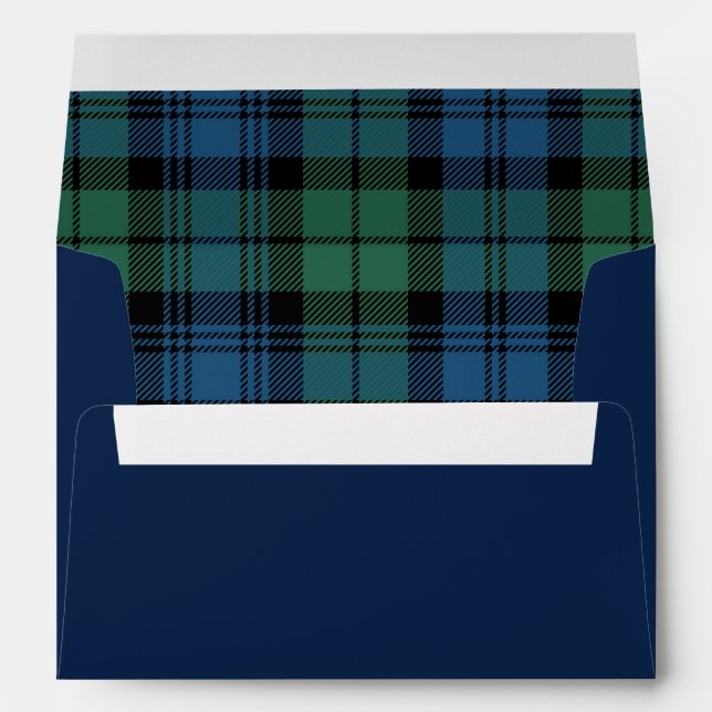 Rustic Plaid Campbell Tartan Blue Envelope (Back (Bottom))