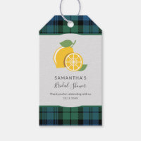 Rustic Plaid Citrus Bridal Shower Thank You Favour