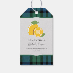 Rustic Plaid Citrus Bridal Shower Thank You Favour Gift Tags