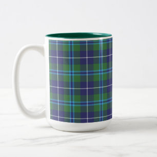 Rustic Plaid Douglas Blue Green Tartan Two-Tone Coffee Mug