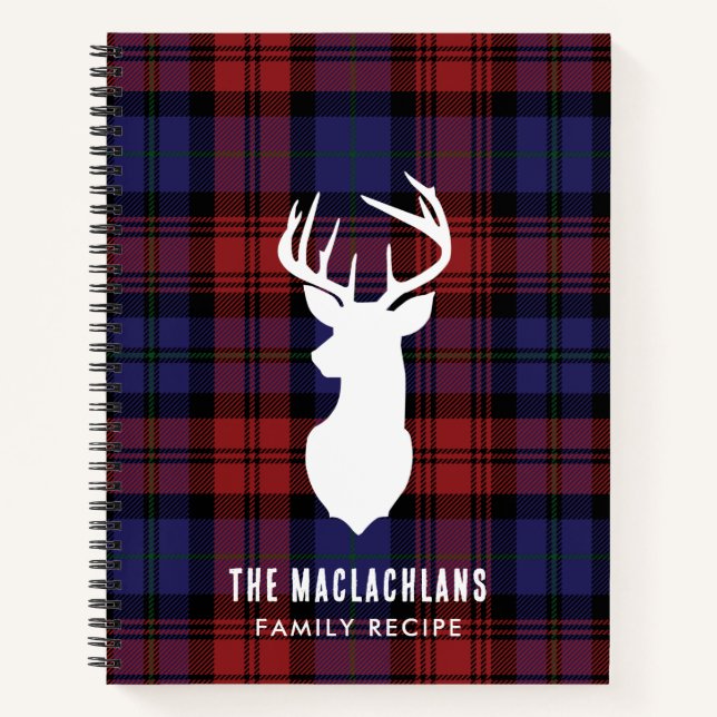 Rustic Plaid Elegant Family Tartan Recipe Notebook (Front)