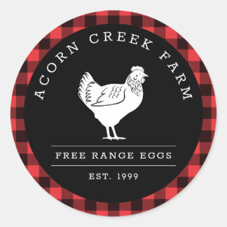 Rustic Plaid Family Farm Chicken Labels