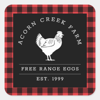 Rustic Plaid Family Farm Chicken Labels