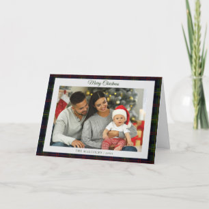 Rustic Plaid Family Photo Malcolm Tartan Christmas Holiday Card