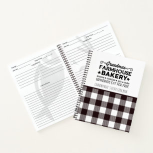 Rustic Plaid Grandma's Farmhouse Bakery Recipe Notebook