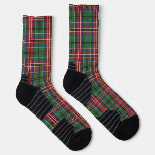 Rustic Plaid Green and Red Chequered Tartan Socks