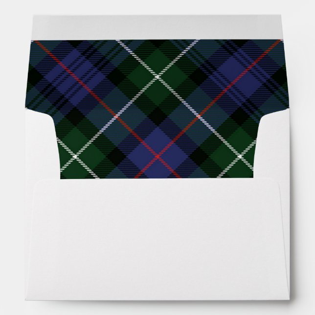 Rustic Plaid Green Classic MacKenzie Tartan Envelope (Back (Bottom))