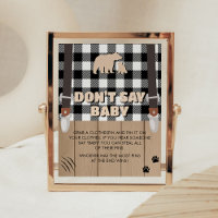 Rustic Plaid Lumberjack Baby Shower Don't Say Baby